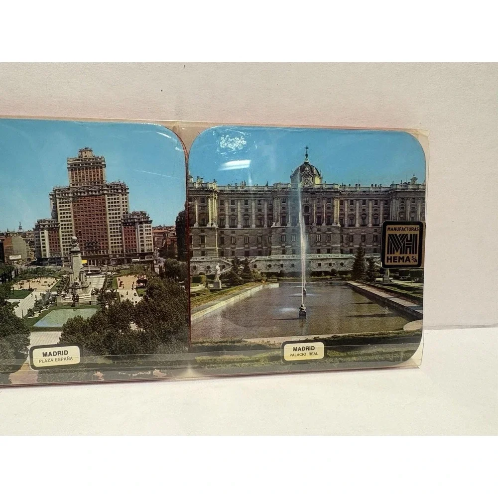 Spain Tourist Souvenir Coaster Set of 6 iconic places Espana cork back‎ vintage
